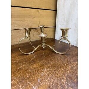 Vintage Brass Three Arm Candelabra | Classic Brass Candleholder